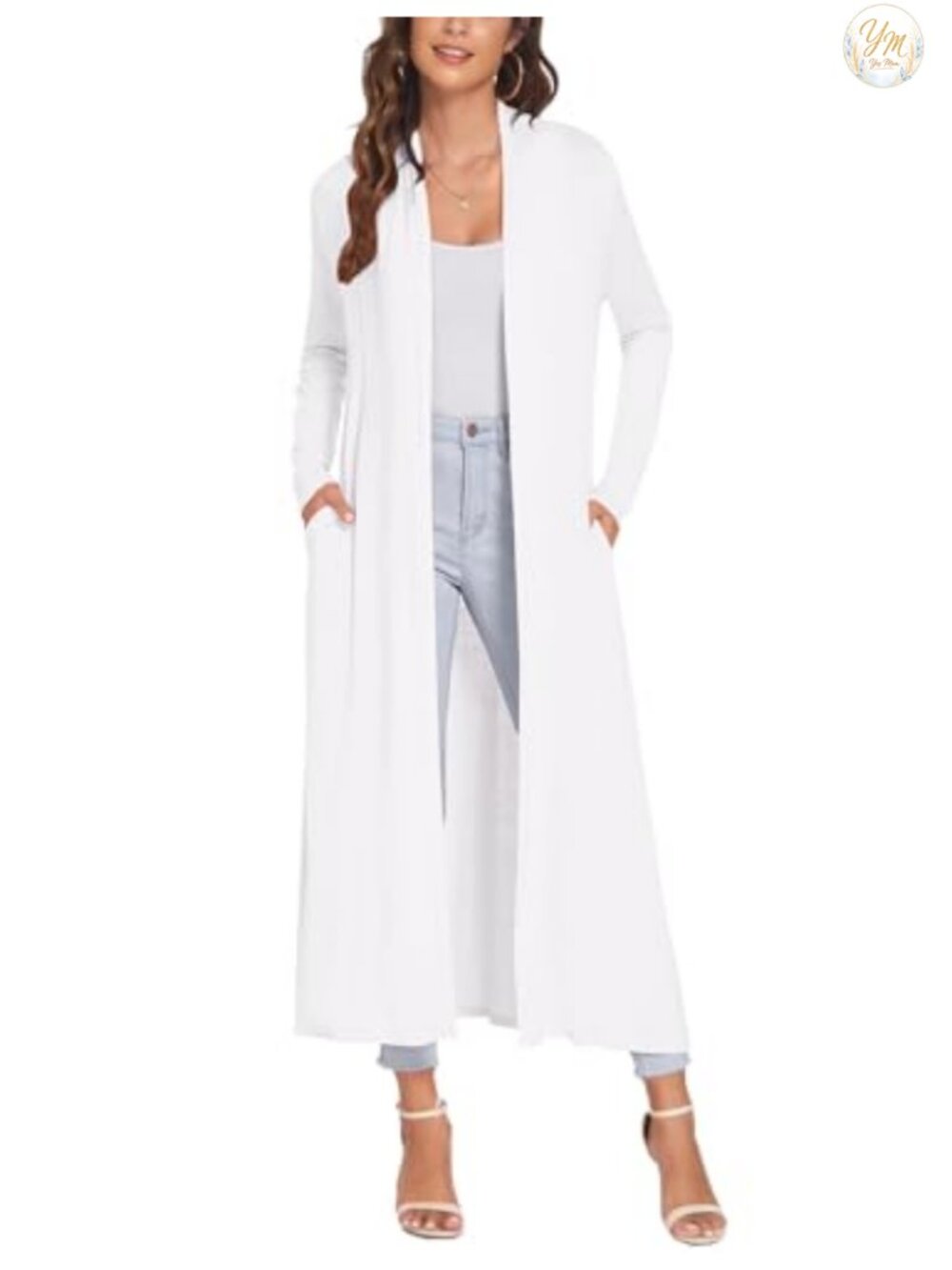 Bluetime Lightweight Women's Open Front Floor Length Duster Cardigan